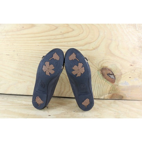 Born Shoes Women Sz 8 Black Leather Slip On Ballet Flats - Picture 7 of 9